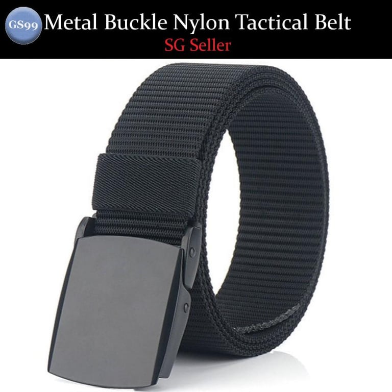 GS99 (110/120cm) Men Metal Buckle Head Canvas Nylon Automatic Tactical Belt (110/120cm)