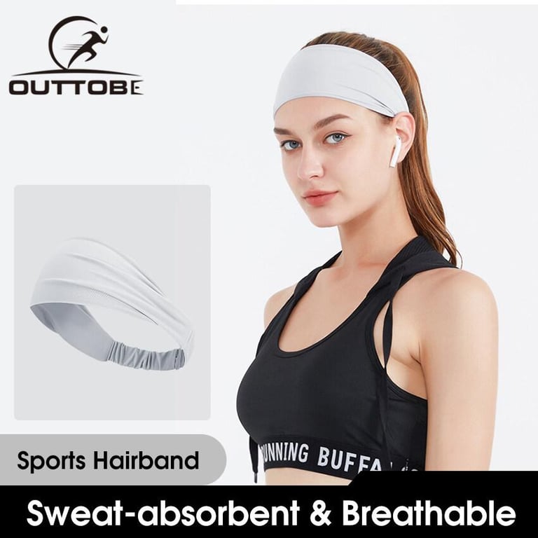 Outtobe Sports Headband Workout Sweatbands Elastic Non Slip Sweatbands Outdoor Quick-drying and Sweat-absorbing Headband Training Hair Band Unisex Head Bands fits All Men and Women Girls for Yoga Running Fitness