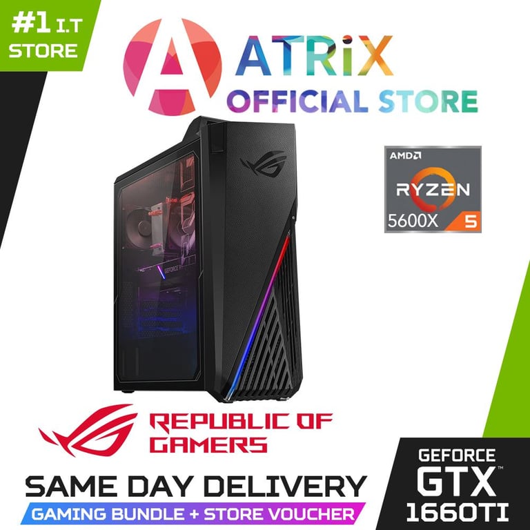 【MS Office|Same Day Delivery】ROG Strix GA15 G15DK-R5600X101W | NVIDIA GeForce PH GTX1660TI 6GB | AMD Ryzen 5 5600X | 16GB DDR4 | 1TB SSD | Wi-Fi 6 | Win11 Home | 3 Years ASUS Warranty