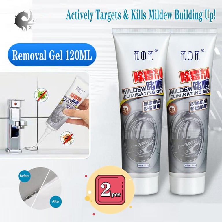 (2pcs) mildew remover, drum washing machine to remove mildew and mildew, tile refrigerator apron mold remover, kitchen mold remover gel, high-quality material (120g)