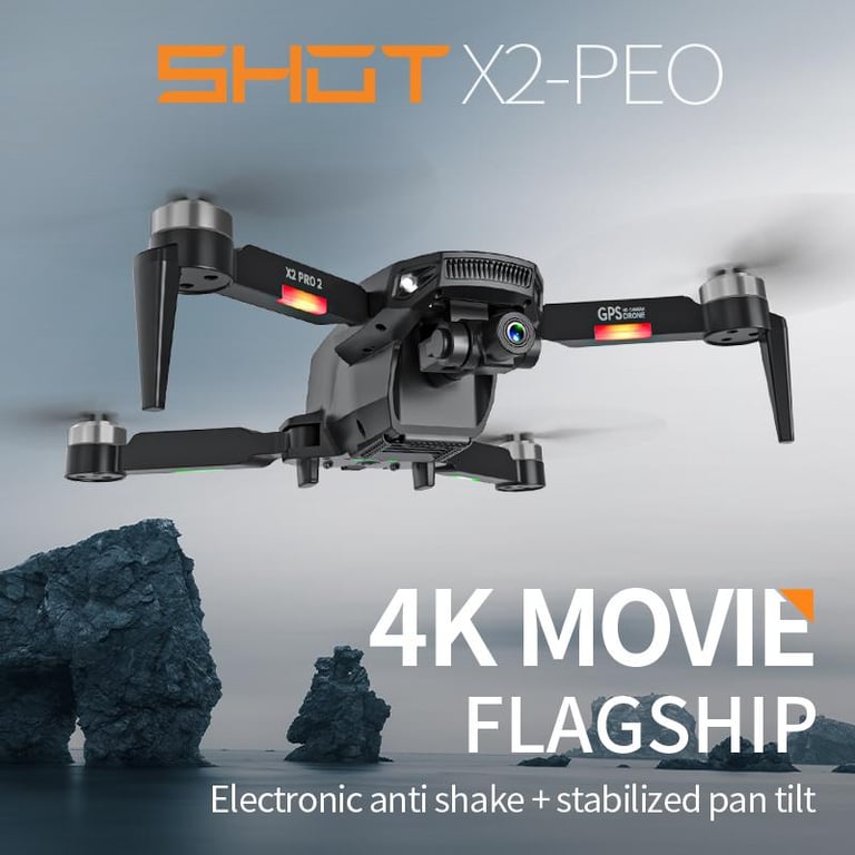 Tongjia X2PRO UAV GPS—Ultra-clear (4K)-5G two-in-one optical flow (WIFI image transmission distance: 300M) Two-axis mechanical gimbal with stabilization up 30 degrees down 60 degrees adjustable camera dual camera drone