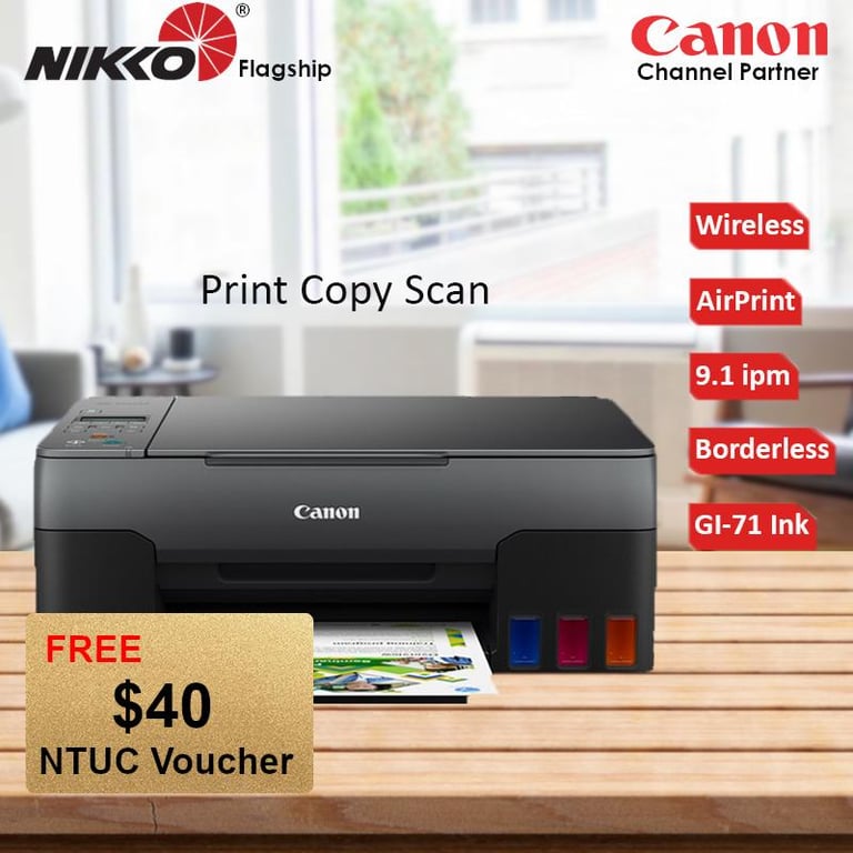 [Local Warranty] Canon PIXMA G3020 Easy Refillable Ink Tank All-In-One Colour Printer for High Volume Printing Ink Tank G 3020 G-3020 Color Printer Replace of G3010