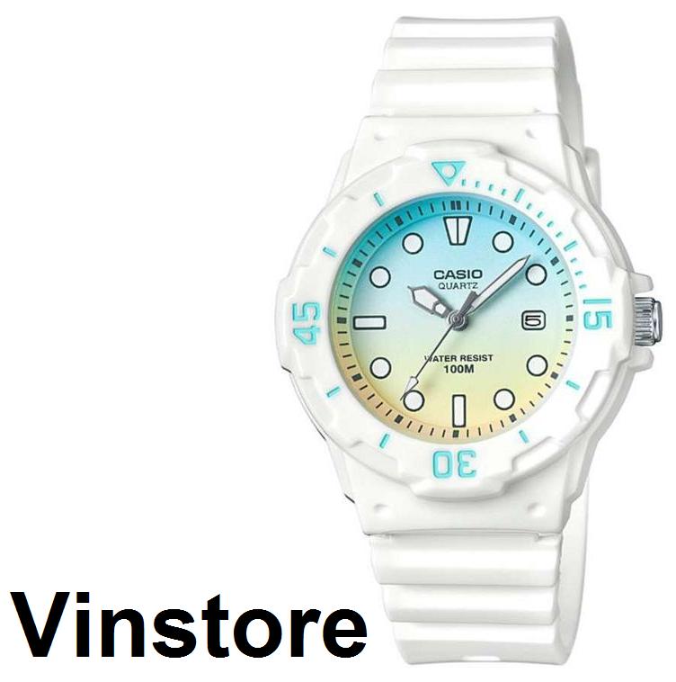 [Vinstore] Casio LRW-200H Small Analog White Resin Children Diver Style Women Kids Watch LRW-200H-2E2VDR LRW-200H-2E2 LRW200H-2E2 LRW-200H-2E2V