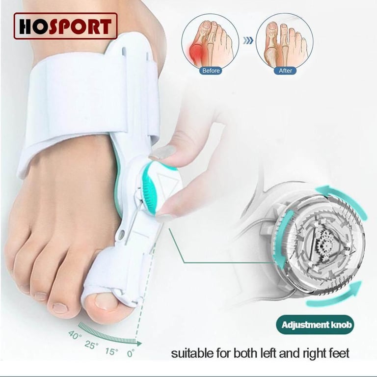 HOSPORT Bunion Splint Big Toe Straightener Corrector Adjustable Knob Hallux Valgus Correction Orthopedic Supplies Pedicure Foot Care