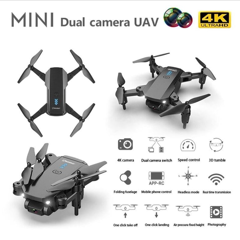Tongjia Q12 Mini Four-axis Folding Aircraft 4K Dual Camera HD Aerial Photography Long Endurance Children's Remote Control Aircraft