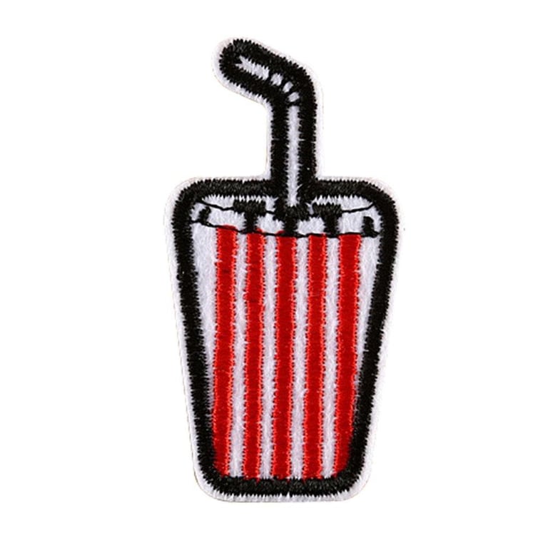 【Shanglife】Beautiful Pink Patches Iron On Embroidered Patch For Clothing Stick On Badge Paste For Clothes Sew On Bag Pants (Beverage) - intl