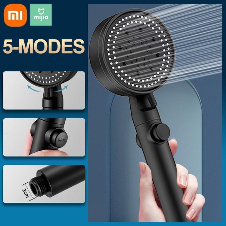 Shower Head Water Saving 5 Modes Adjustable High Pressure Showerhead Handheld Spray Nozzle Bathroom Accessories