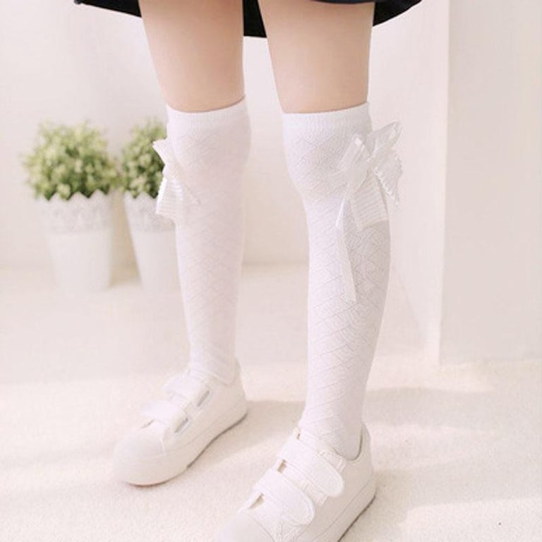 ZOTOP Fashion Sweet Kids Baby Girls Lace Cotton Knee High Long Socks Bowknot Stockings Clothing Accessories