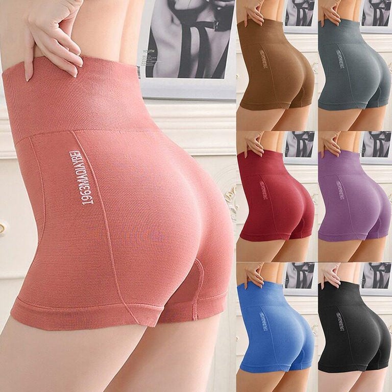 Women Yoga Shorts Thin High Waist Sporty Short Abdomen Tight Safety Pants Fitness Gym Running Panty