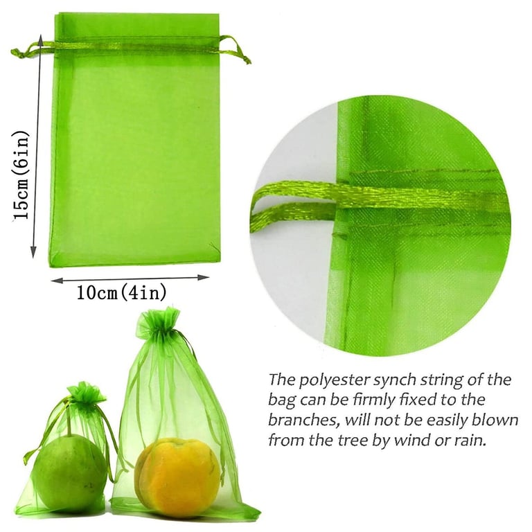 50PCS Fruit Protection Netting Bags For Fruit Trees, 11x8 Inch Garden Mesh Barrier