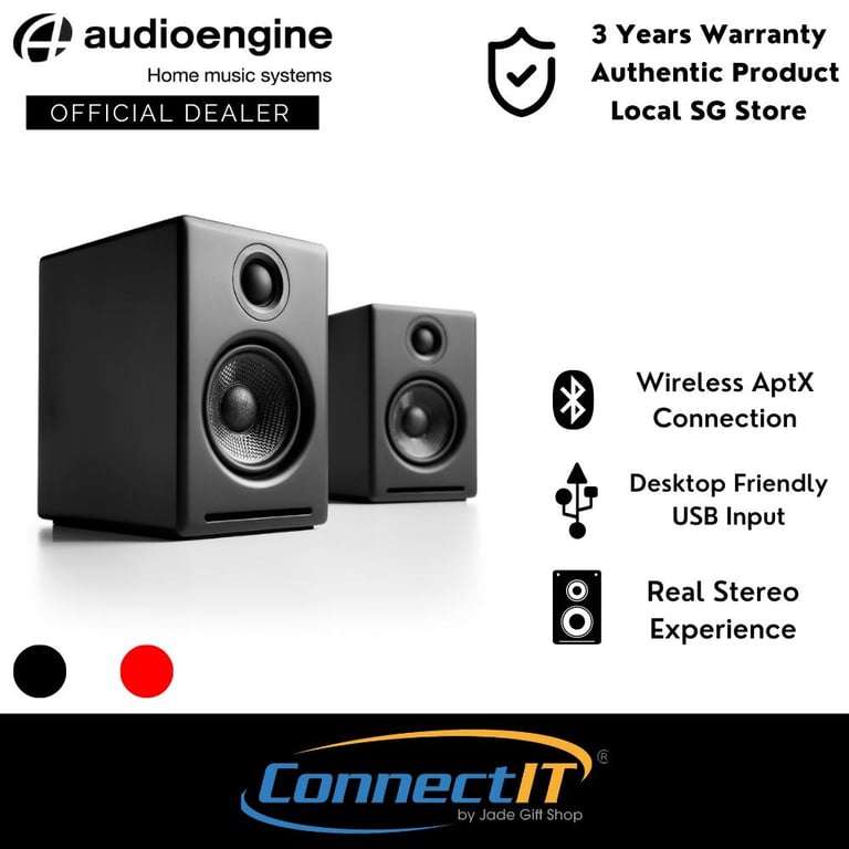 Audioengine A2+ Wireless Home Music System With aptX/Aux/Analog/USB DAC/Sub Out (3 Years Local Warranty)