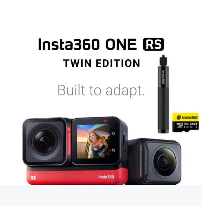 Insta360 One RS Twin Edition Camera FREE Selfie Stick+Sandisk Extreme 64GB SD Card Singapore Seller Ready Stocks