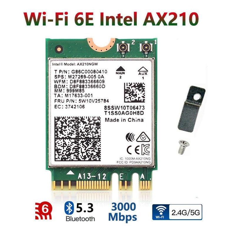 Intel AX210 Wifi 6 Wireless Network Card 5G Bluetooth 5.2 AX210NGW Laptop WiFi Receiver M.2 NGFF WiFi Wlan Card