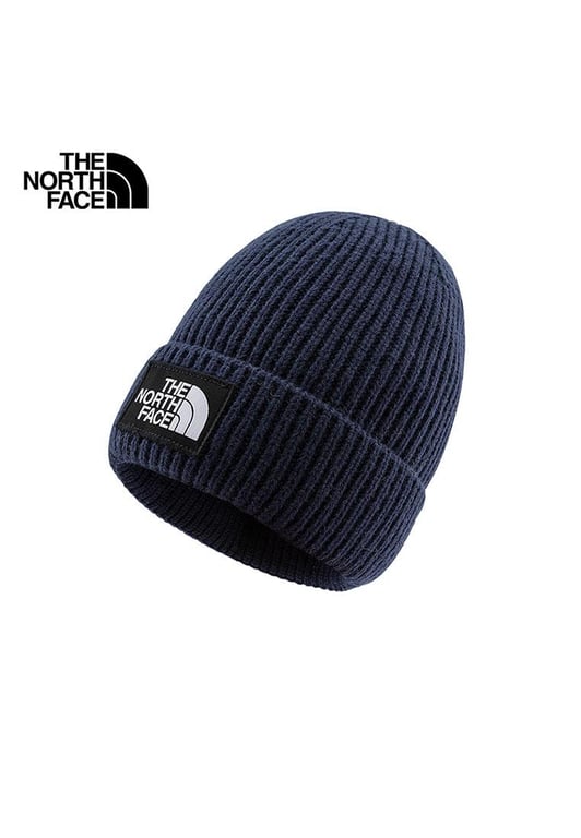 The North Face Logo Box Cuffed Banie - Summit Navy