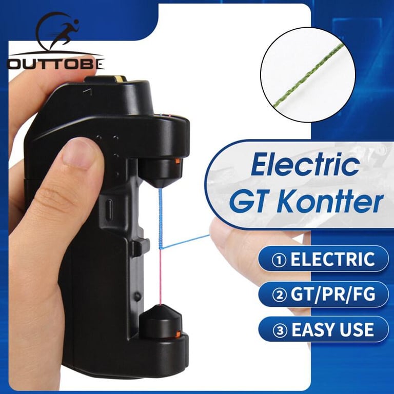 Electric Fish Knot Assist Tool Fast Electric Knotter Outtobe Sea Fishing Automatic Quick Knotter Braided Line to Leader Connection Winder Fishing Accessories Knot Assist Winder Fishing Line Tools