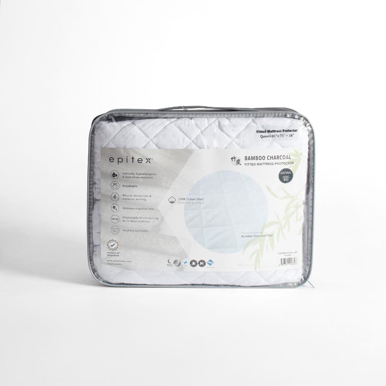 Epitex Bamboo Charcoal Fitted Mattress Protector