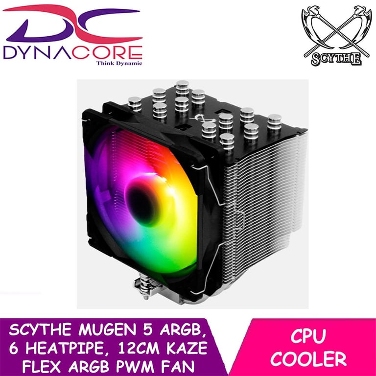 DYNACORE - Scythe Mugen 5 ARGB, 6 heatpipe, 12cm Kaze Flex ARGB PWM Fan