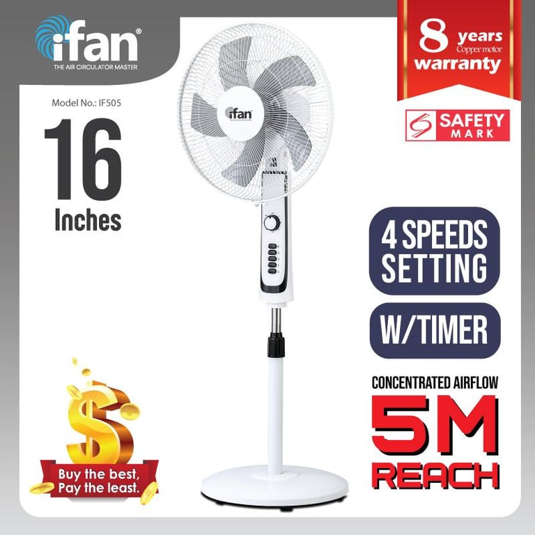 iFan Stand Fan 16 inch with Air Circulator (IF505)