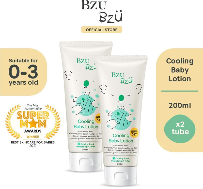 BzuBzu Cooling Baby Lotion Bundle Deal, 200ml | Non-Oily | Hydrate & Protects Skin