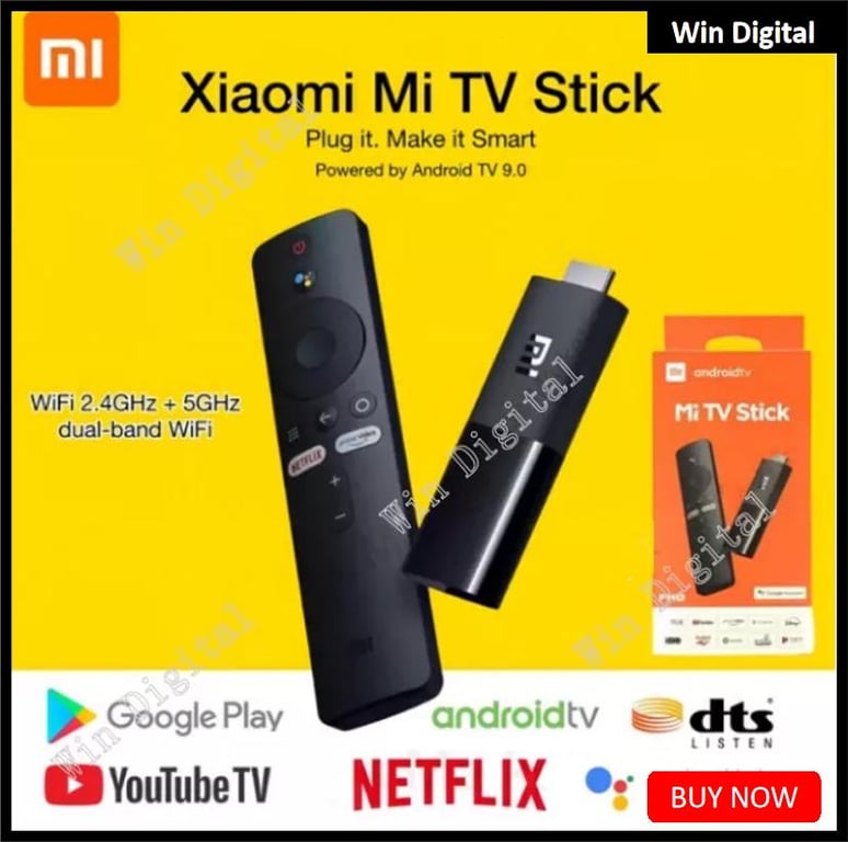 Global Version SG Seller Ready Stocks Xiaomi Mi TV Stick 2K | 4K | MI TV Box S 4K Google Playstore Netflix Prime Video TV Remote Control