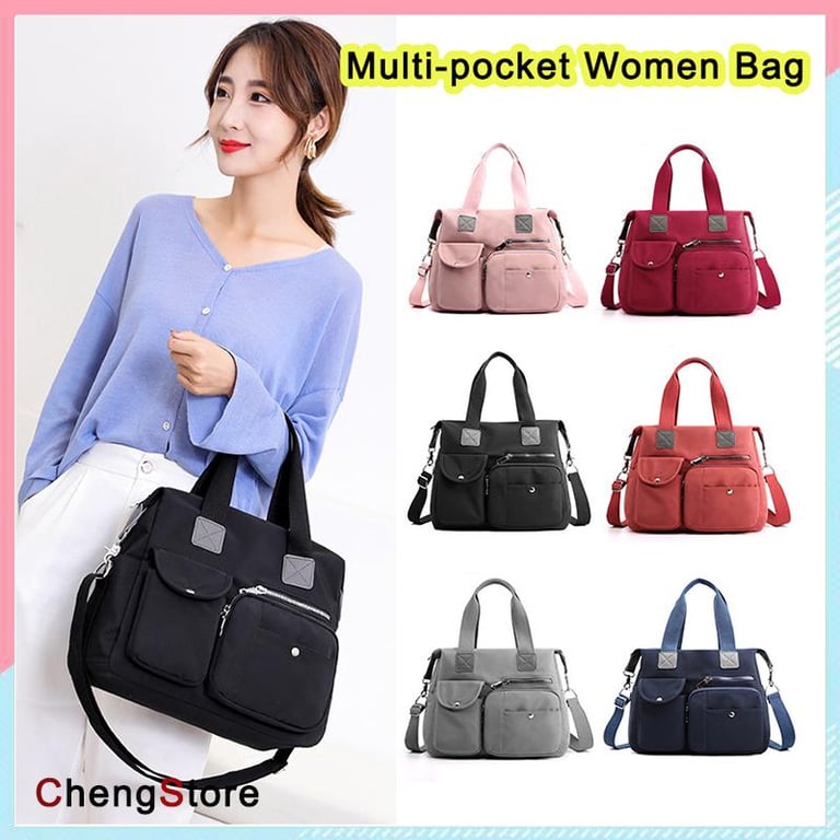 Multi-pocket Women Diaper Bag Mommy Tote Handbags - Nylon Large Capacity Waterproof Shoulder Bag Travel Bag
