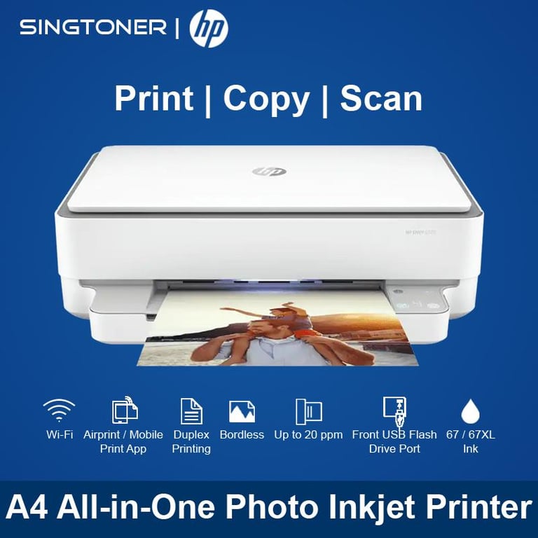 [Local Warranty] HP ENVY 6020 6020e All-in-One Wireless Colour Inkjet Printer colour printer color printer