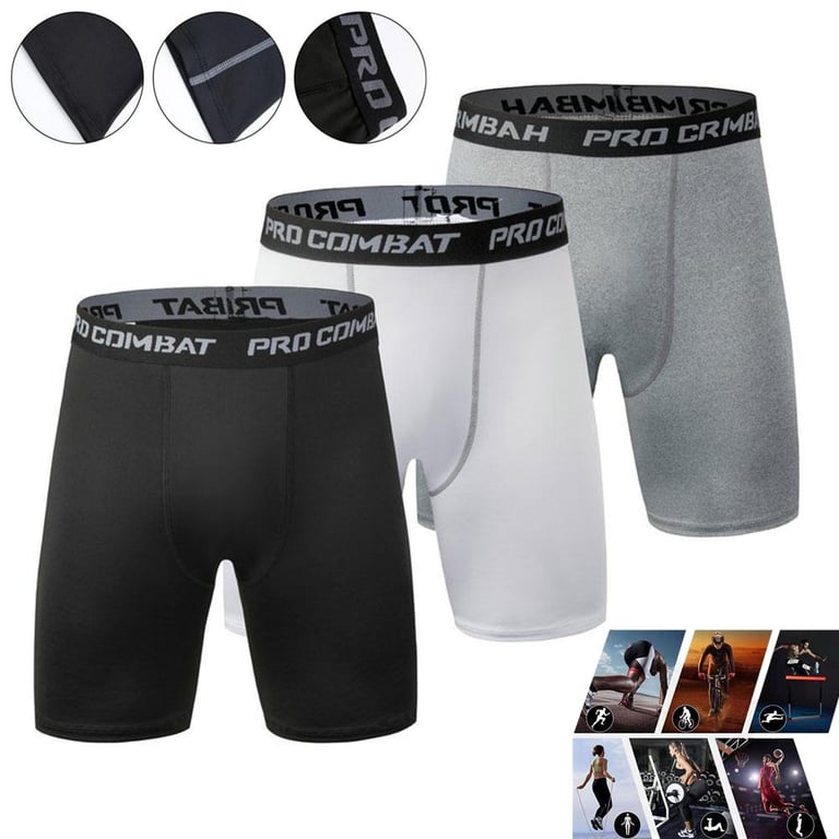 Sports Fitness Quick-Drying Tight Shorts Elastic Compression Leggings Training Pants Men Running Shorts