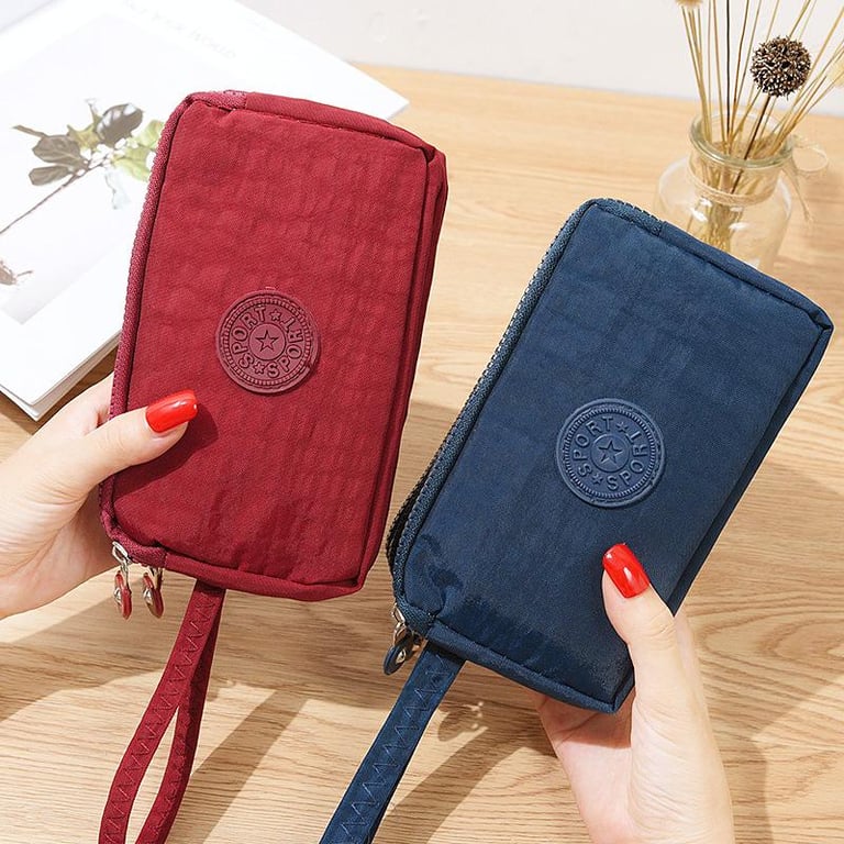 Fashion Women Wallets Lady Purses 3 Zippers Clutch Coin Purse Cards Keys Money Bags Canvas Short Woman Girls Wallet Handbags