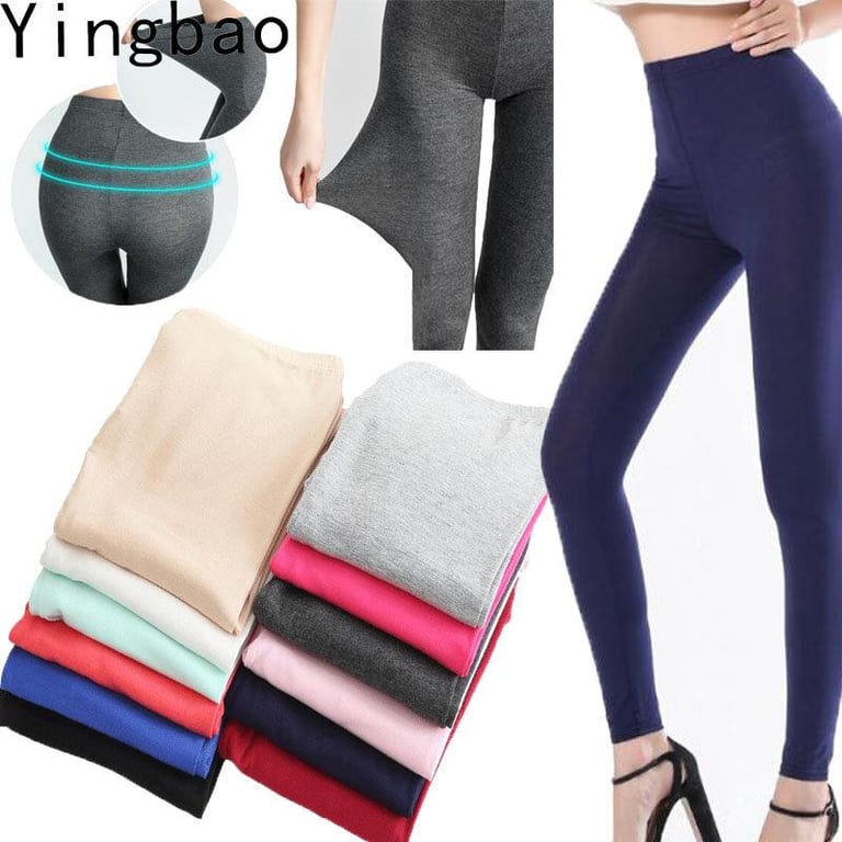 Yingbao bamboo fibre pants M-3XL 35-120kg Women Ladies Sleep Night High Waisted Leggings Yoga Sport Soft Full Length Slim Stretch Pants plus size
