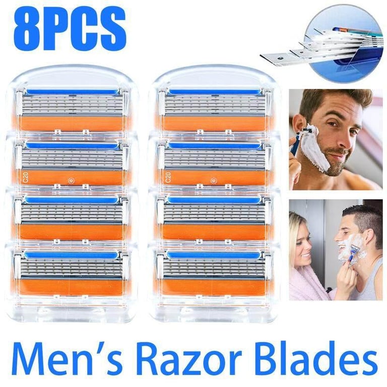 8pcs 5-layer Razor Blades Refills Replacement for Gillette Fusion Proglide Power Comfort Smooth Shaving Replacement Razor Blades