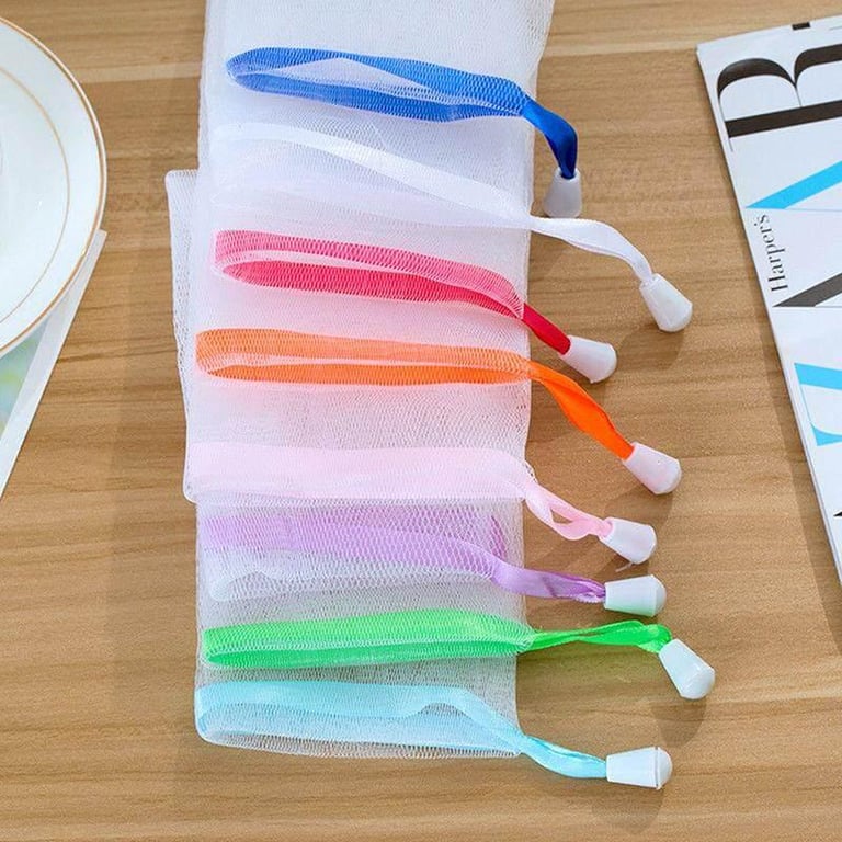 💞 QJ 10× Soap Foaming Net Saver Bag Suds Bubble Maker Skin Care Bath Easy Bubble Mesh