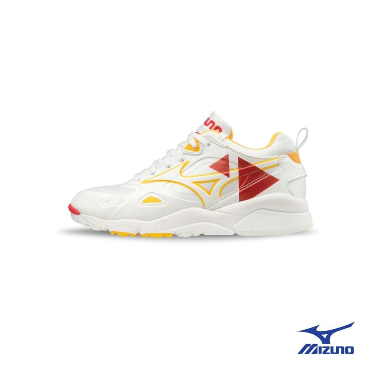 Mizuno Unisex Sky Medal Sportstyle Shoes In White/Yellow For Men & Women