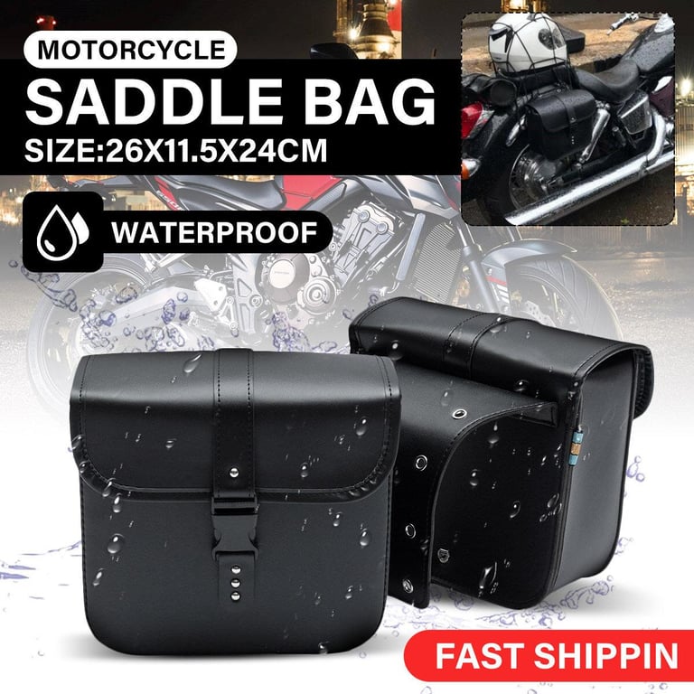 A Pair Universal Motorcycle Saddle Bags Bike Side Storage Fork Tool Pouch For Honda