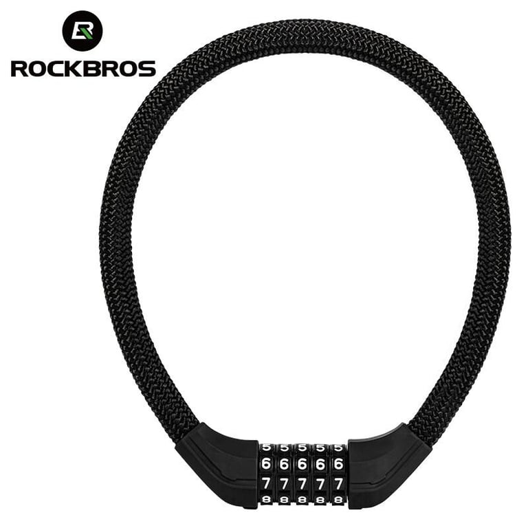 ROCKBROS Bike Lock Password Anti-theft Lock Thicken Zinc Alloy Lock Cylinder Elasticity ABS Lock Bicycle Accessories
