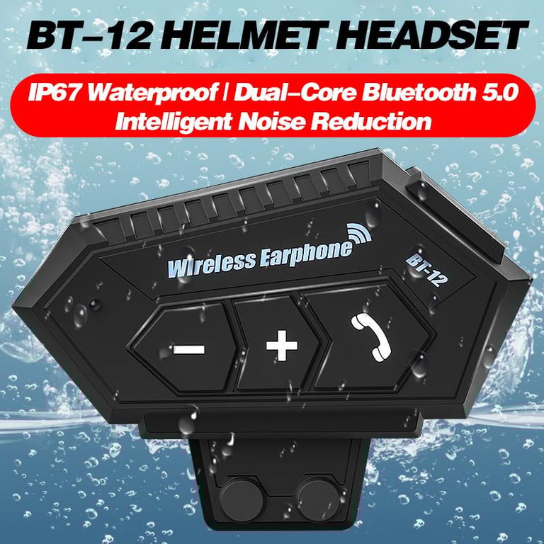 Motorcycle Bluetooth 5.0 Helmet Headset Wireless Hands-free Mic Call Automatic Stereo Anti-interference Waterproof Motorbike Communication Headphone