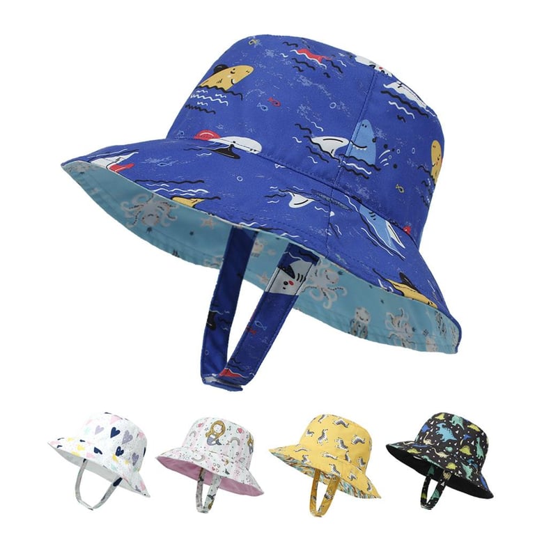 【Ready Stock】Cute Kids Caps Infant Beach Hat Baby Girl Hats Baby Boy Hats UPF 50+ Bucket Hat Toddler Hat Baby Sun Hat