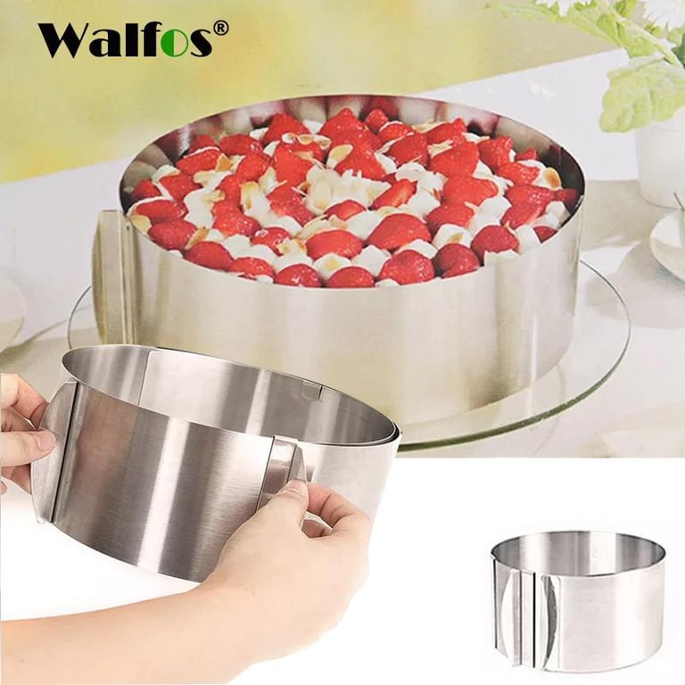 WALFOS Adjustable Cake Pan Retractable Circle Mousse Ring Mould Baking Tool Set Cake Mold Bakeware