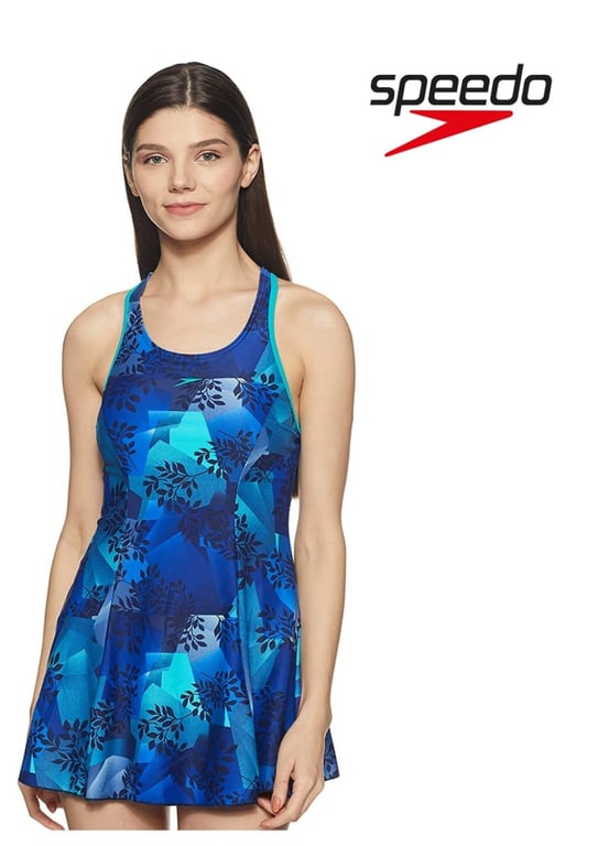 Speedo Female Swimwear All Over Print Racerback Swimdress with Boyleg(Non-Returnable)