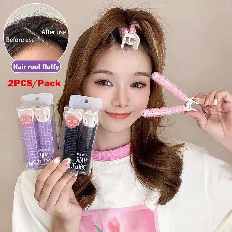 2PCS/Pack Korean Hair Curler Hair Root Fluffy Clip Girl Curling Tube Air Bangs Fixed Clip Fluffy Styling Clip