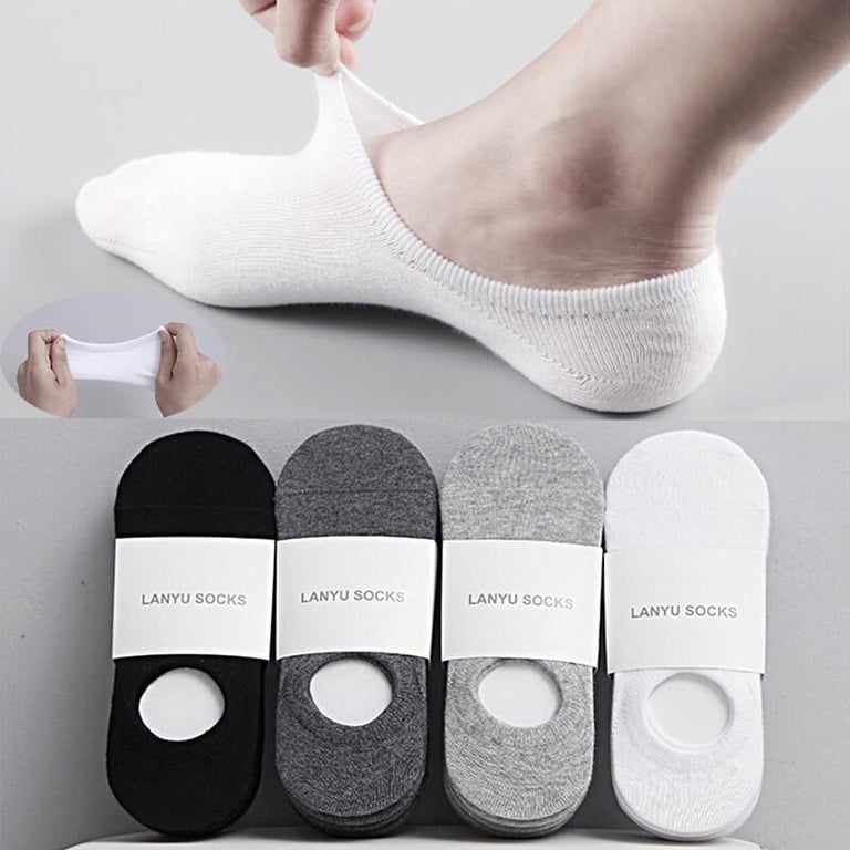 10PCS Fashion Men Boat Socks Summer Autumn Non-slip Silicone Invisible Cotton Socks Male Ankle Sock
