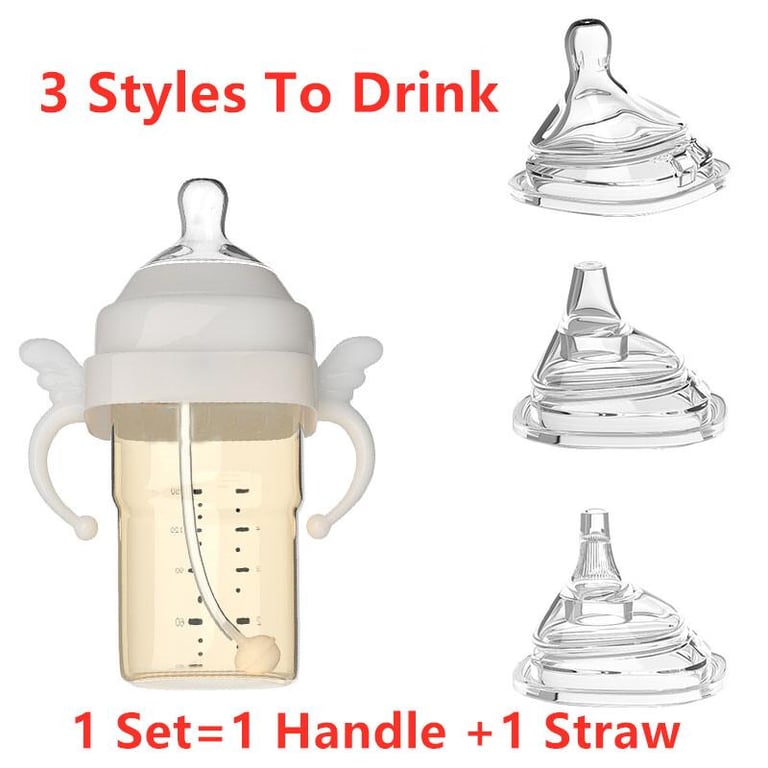 Drink Cup Sippy Teat With Straw For Hegen Baby Square Bottle Accessories 150ml/240ml/330ml (no bottle)
