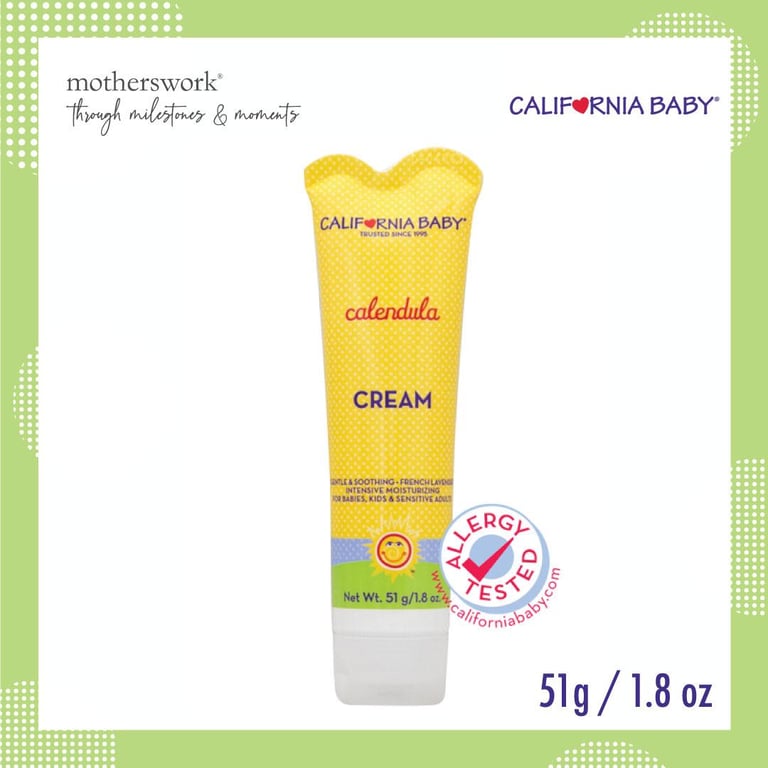California Baby Calendula Cream (Face & Body) in Tube 1.8oz  - Expiry April 2024 | Suitable For Baby / Kids / Adults | Facial & Body Cream / baby face cream / baby cream / baby facial cream