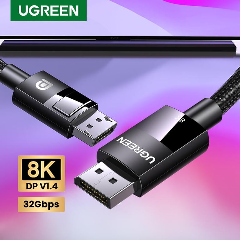 UGREEN DP 8K/60Hz DisplayPort 1.4 Cable for Xiaomi Mi Box Hig-speed 32.4Gbps for PUBG Gaming HD PC Displayport Cable