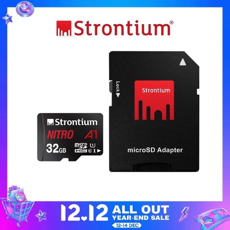 STRONTIUM NITRO A1 32GB MICRO SD CARD w/ SD ADAPTER