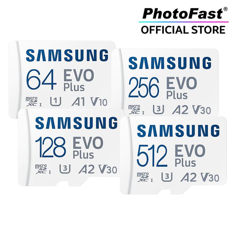 Samsung Evo Plus MicroSD Card (2021) U1 4K U3 V30 32GB 64GB 128GB 256GB 512GB PhotoFast Official Store