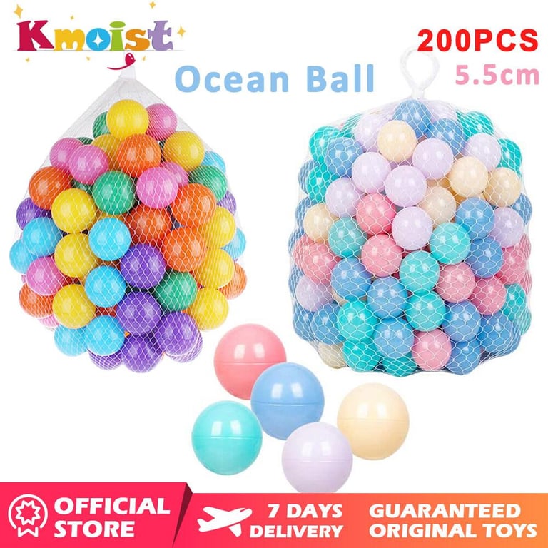 Kmoist 100/200PCS Colorful Soft Ocean Ball Outdoor Sport Play Pit Balls Baby Children Funny Toys Eco-Friendly Plastic Ocean Balls for Pits Tents Pool