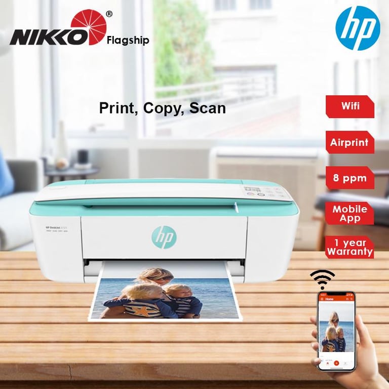 [Local Warranty] HP DeskJet 3720 3721 All-in-One Printer colour printer color printer