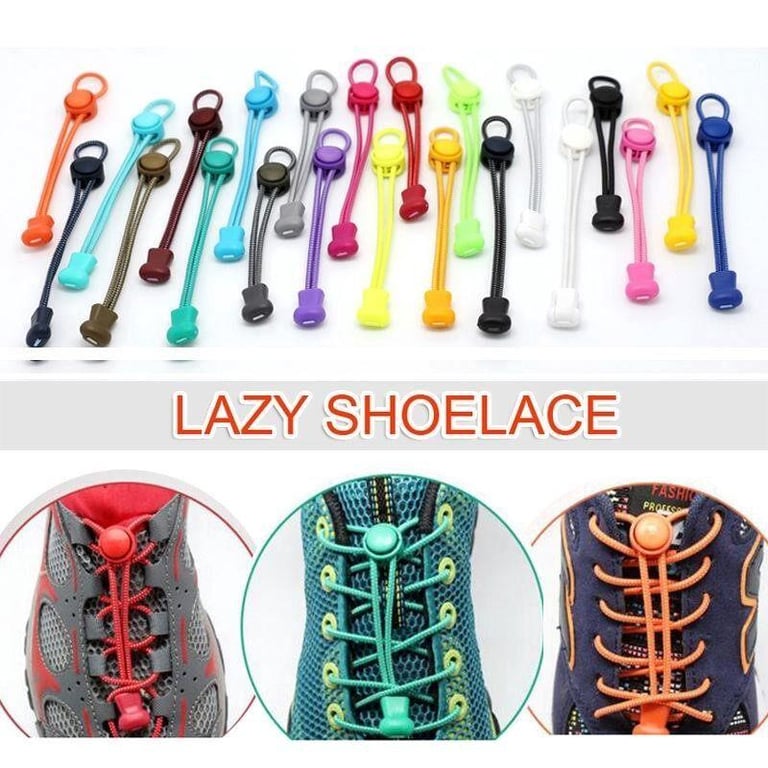 【PrettySet】 Elastic Laces Lock Shoelaces Running Triathlon Sports Shoe Trainer No Tie Laces