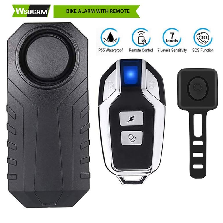 Wsdcam Remote Control Anti Lost Bike Alarm Motorcycle Electric Vehicle Security Waterproof Wireless Vibration Detector Alarm