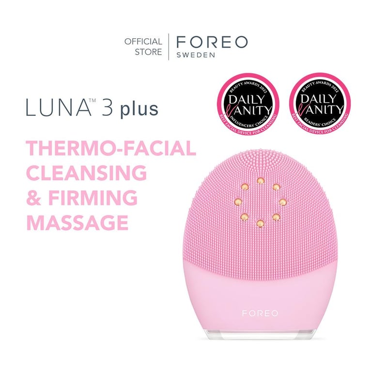 FOREO LUNA 3 plus for Normal Skin Thermo-Facial Cleansing and Microcurrent Toning Device, Rechargeable [2-Year Warranty, App Connected]